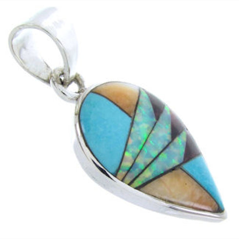 Southwest Opal And Turquoise Multicolor Jewelry Inlay Pendant AW70060